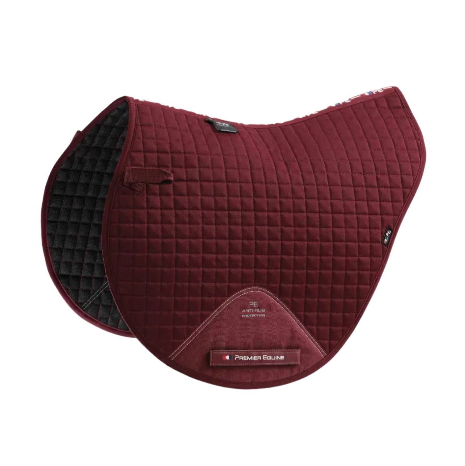 Premier Equine Close Contact Cotton Cross Country Saddle Pad Burgundy