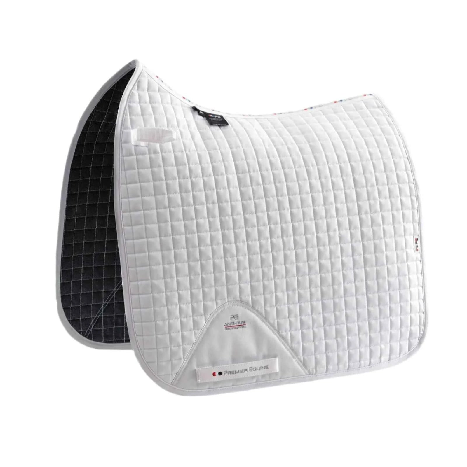 Premier Equine Close Contact Cotton Dressage Saddle Pad White