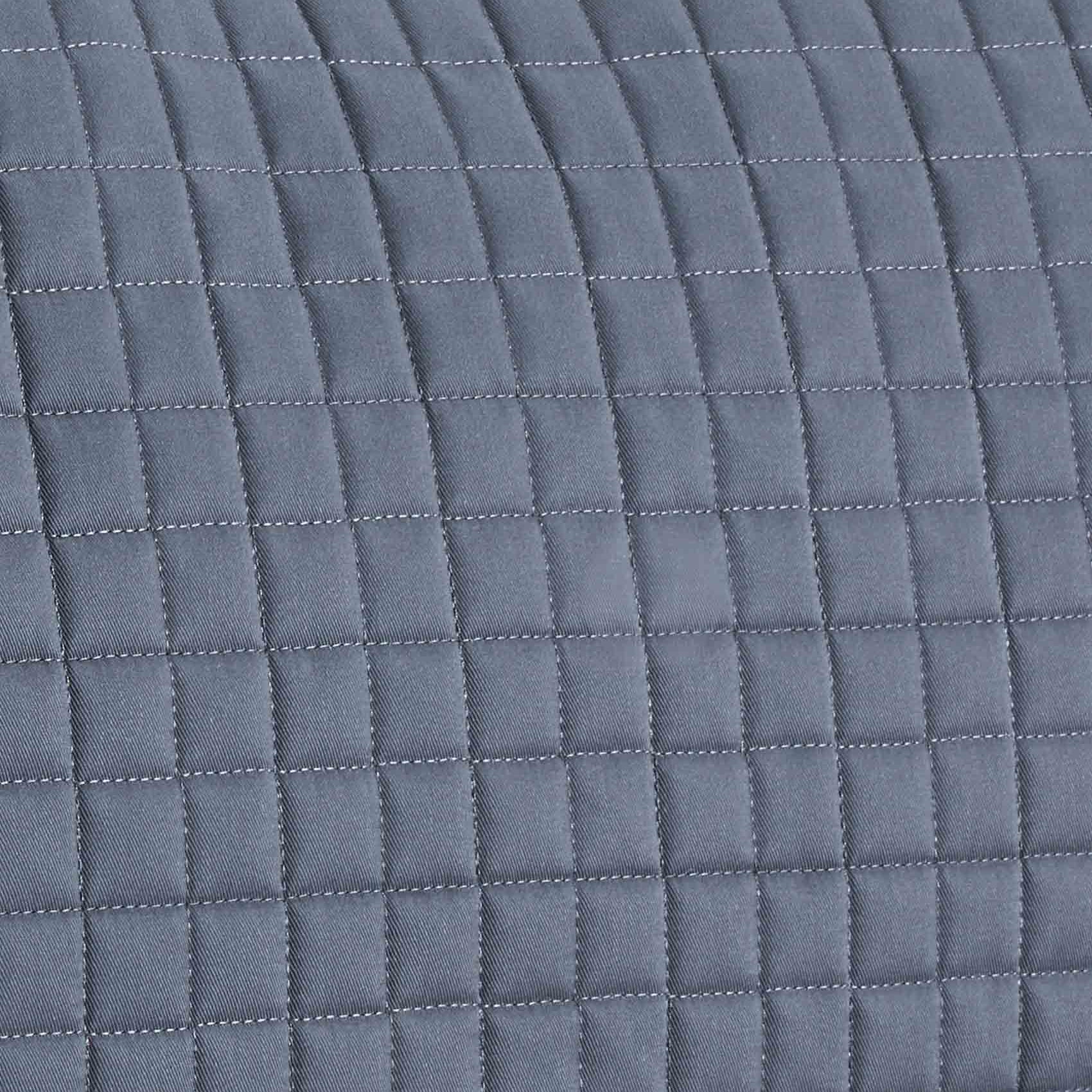 Premier Equine Close Contact Saddle Pad - GP/Jump Square Grey - Cotton Equestrian Pad for Horseback Riding