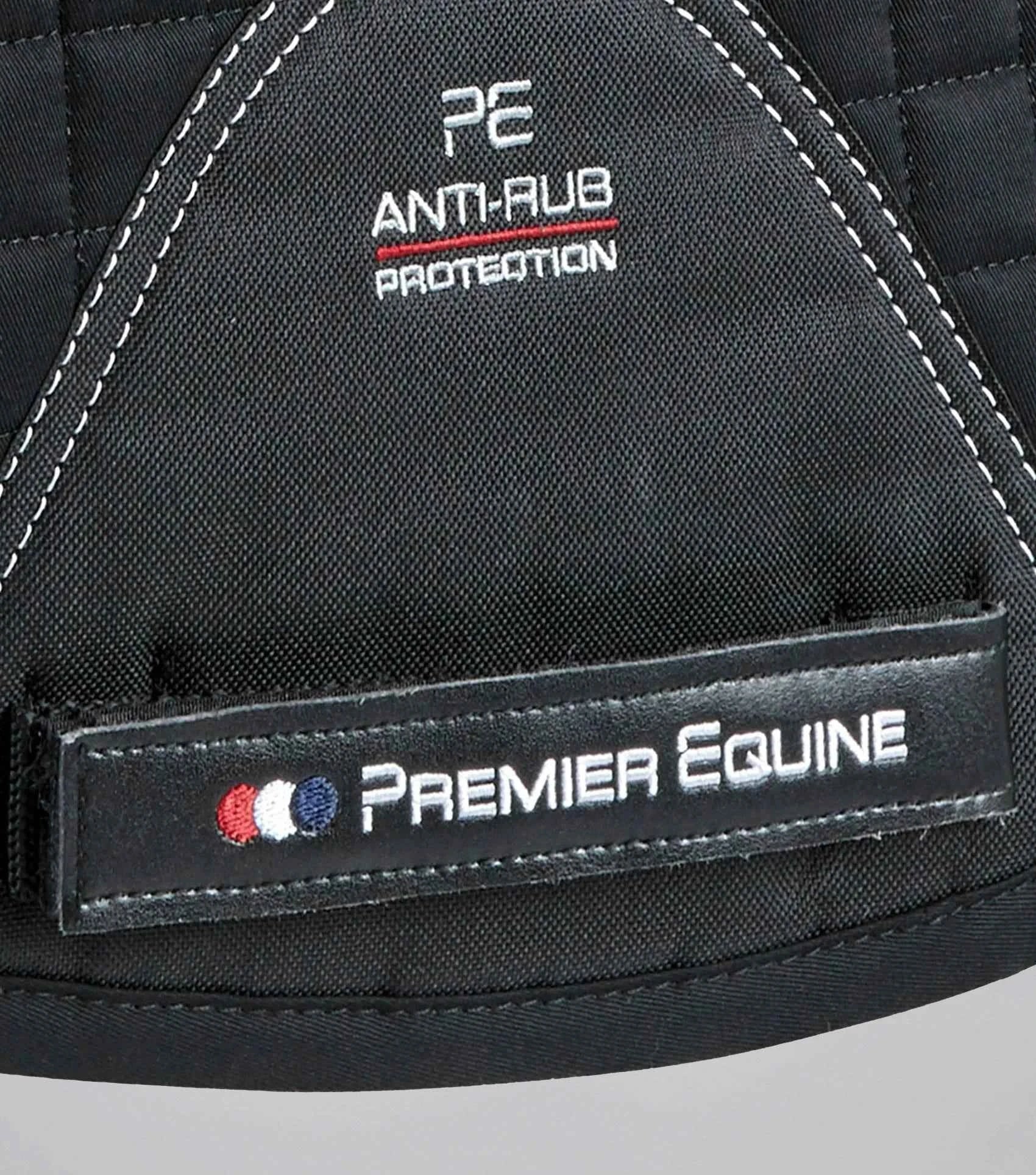 Premier Equine Close Contact Merino Wool European Saddle Pad - GP/Jump Square Black/Black Wool