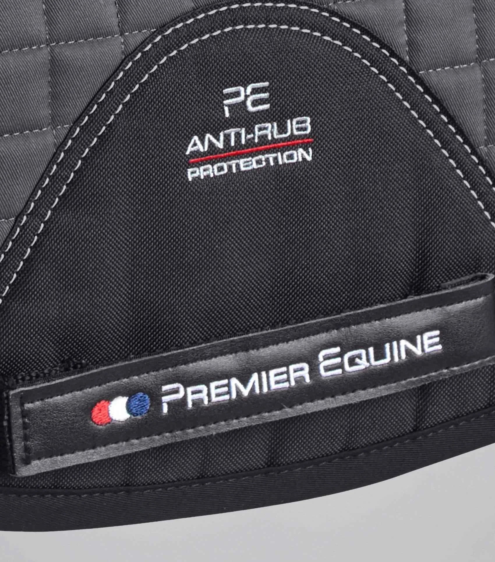 Premier Equine Close Contact Merino Wool European Saddle Pad - GP/Jump Square Grey/Black Wool