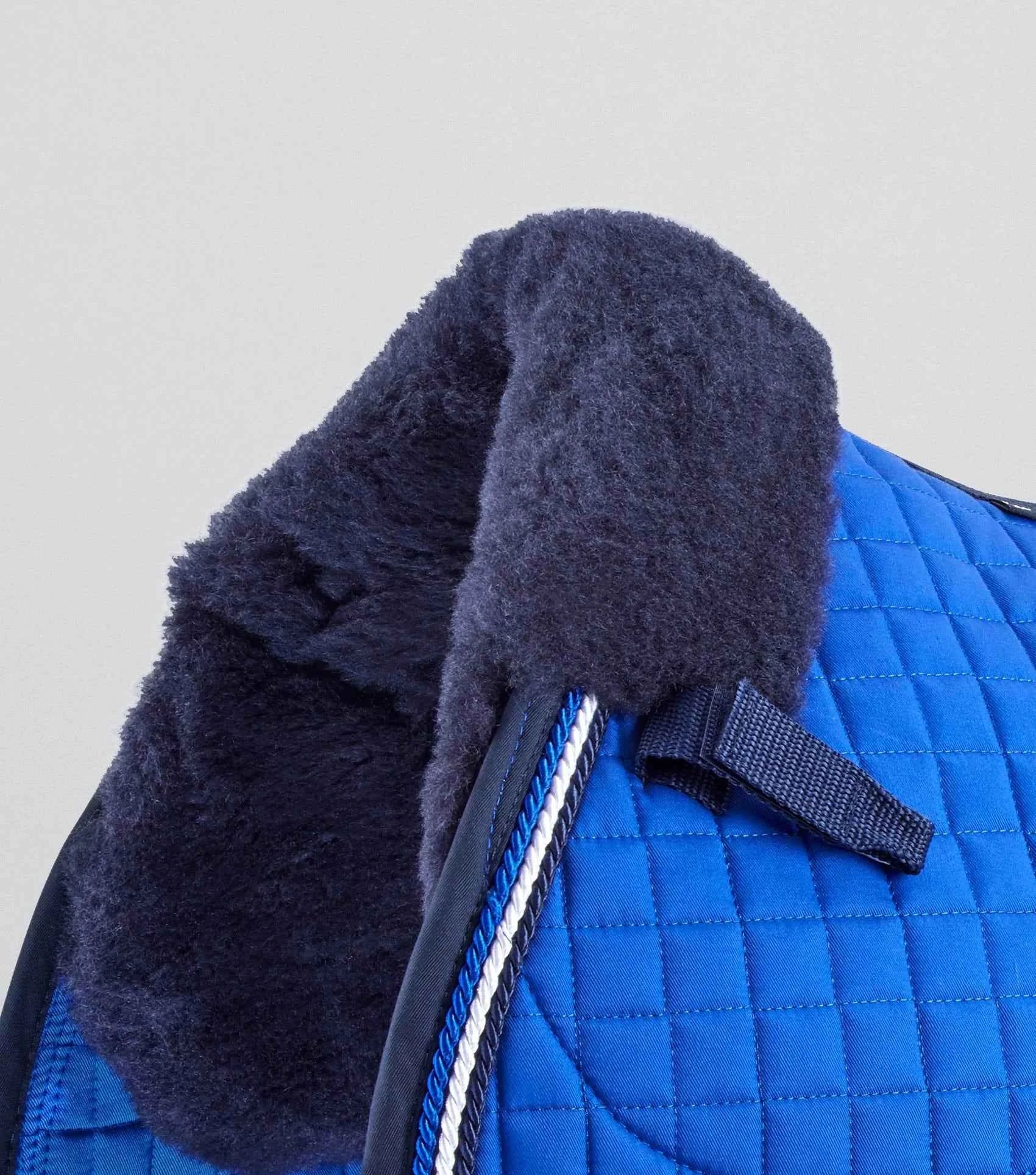Premier Equine Close Contact Merino Wool European Saddle Pad - GP/Jump Square Royal Blue/Navy