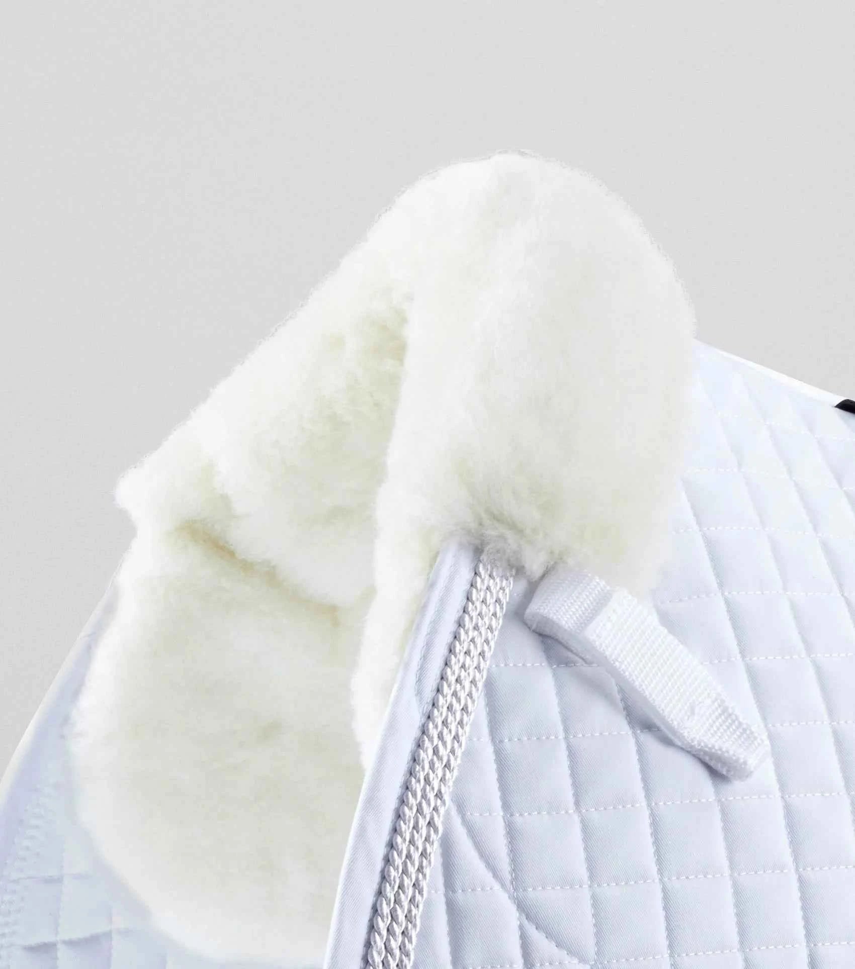 Premier Equine Close Contact Merino Wool European Saddle Pad - GP/Jump Square White/Natural Wool