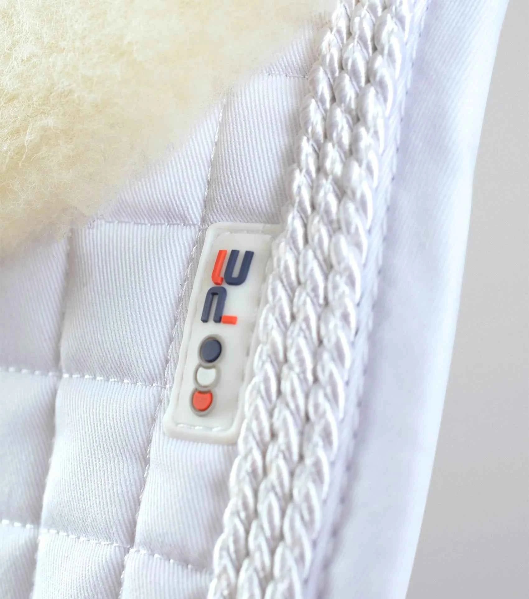 Premier Equine Close Contact Merino Wool European Saddle Pad - GP/Jump Square White/Natural Wool