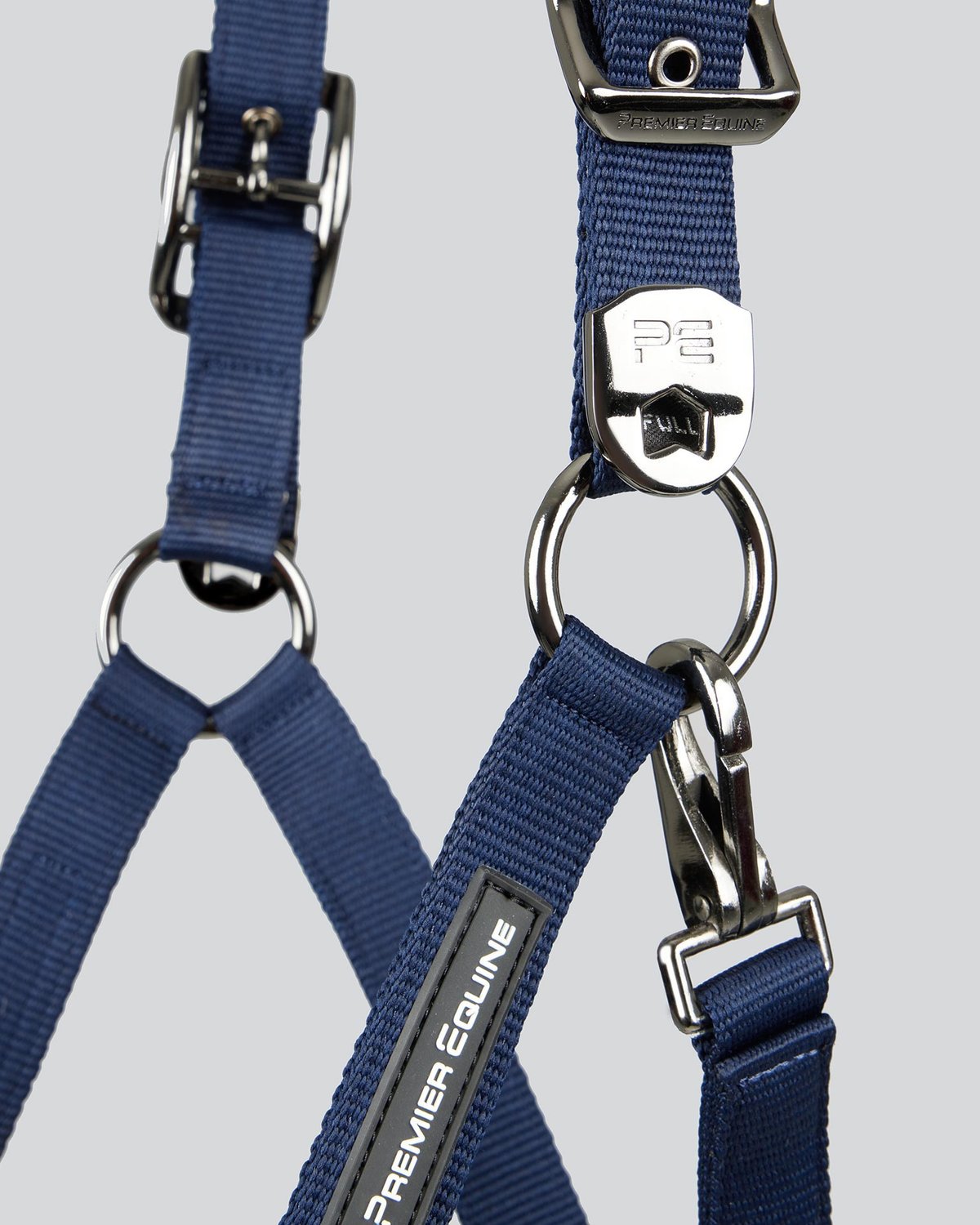 Premier Equine Corda Padded Head Collar with Lead Rope Navy