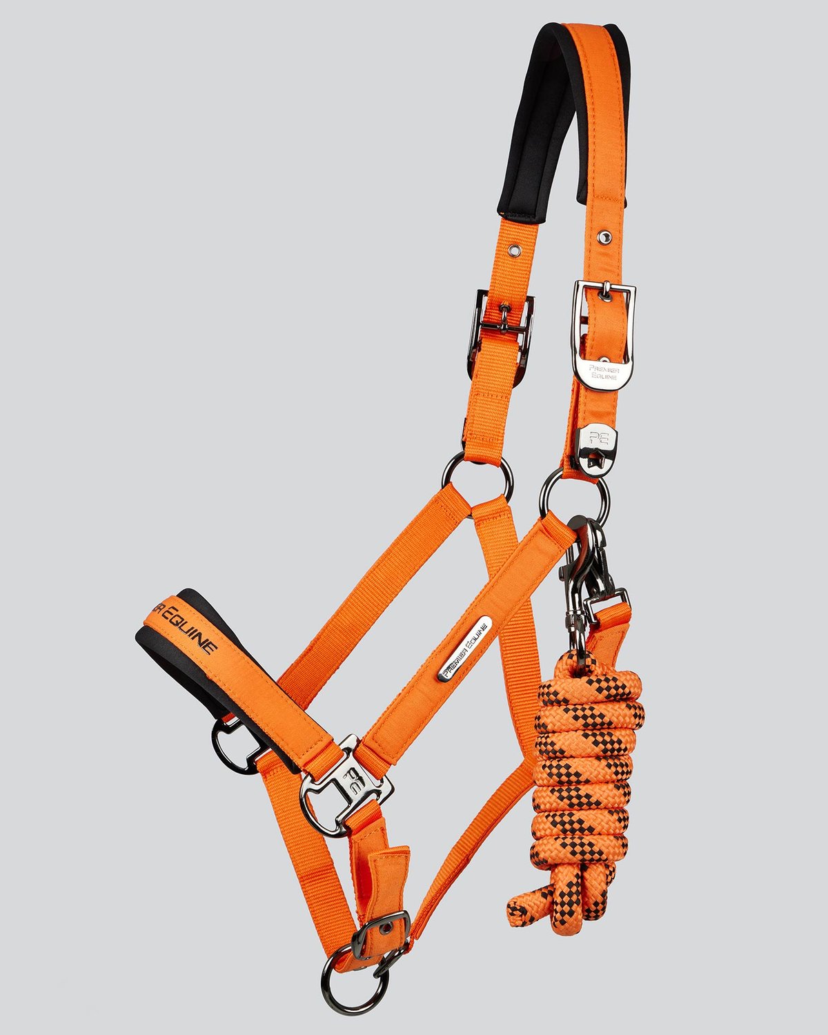Premier Equine Duco Padded Head Collar with Lead Rope Orange