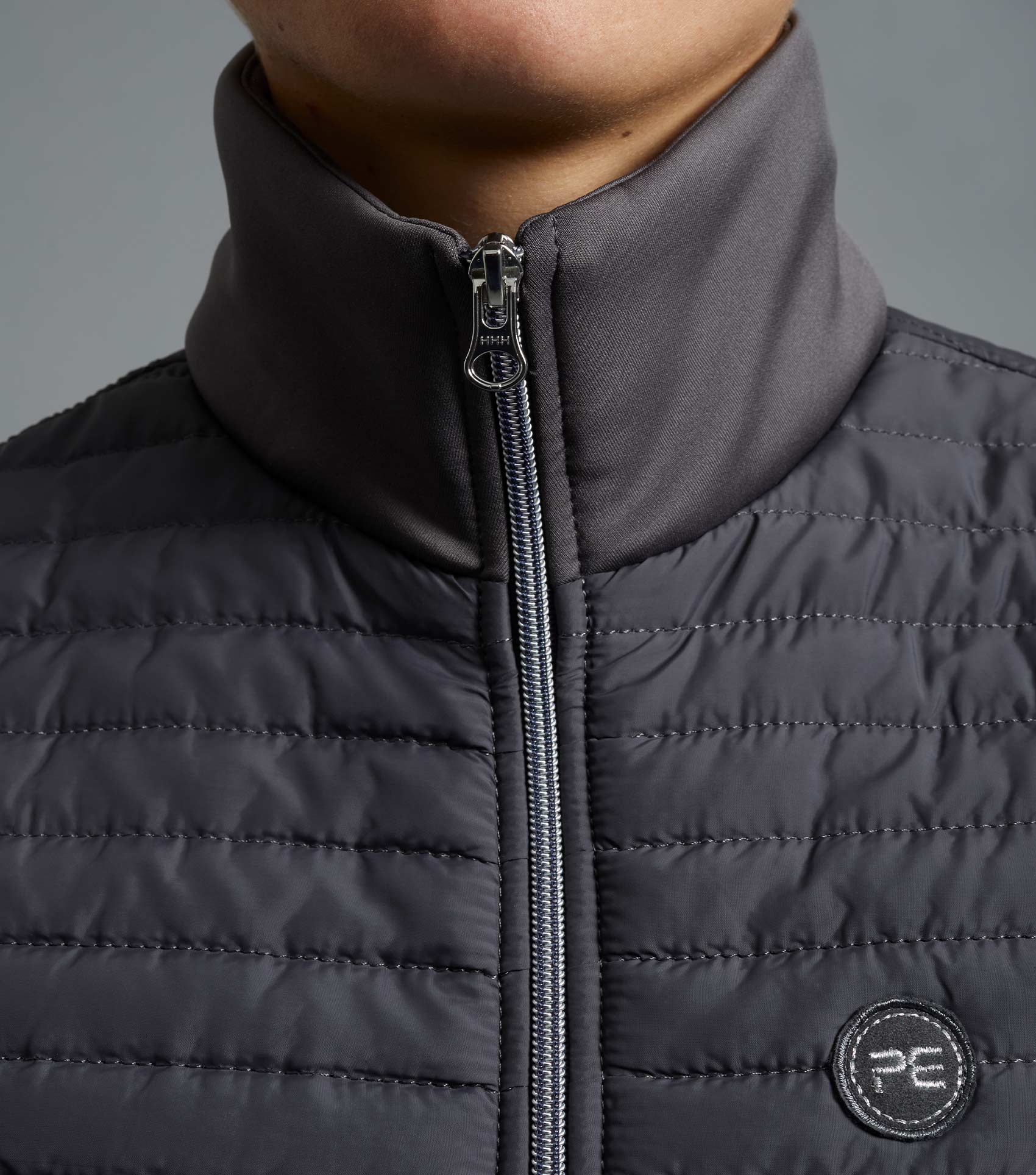 PREMIER EQUINE Elena Ladies Hybrid Technical Riding Jacket Anthracite Grey | Quilted Gilet, Moisture Wicking