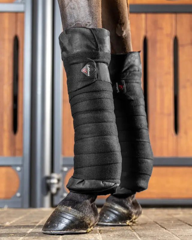 LEMIEUX Bamboo Pillow Wraps - Black Horse Leg Protection: Moisture Wicking, Breathable Stable & Travel Wraps by Equiflair