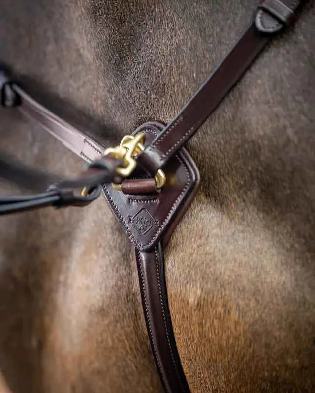LeMieux Breastplate (D-Ring Attachment) Havana/Brass
