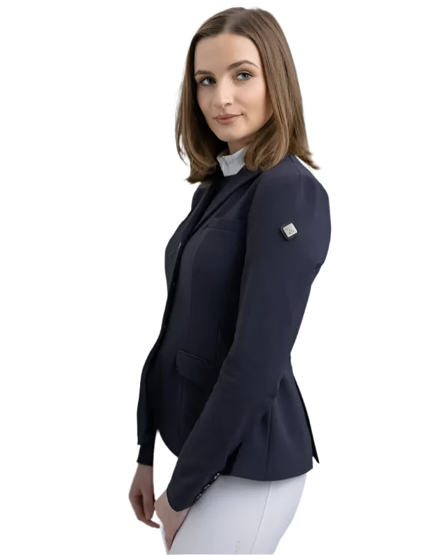 LeMieux Dynamique Navy Show Jacket for Competition Riders - Breathable, Stretchy, Stylish Equine Apparel