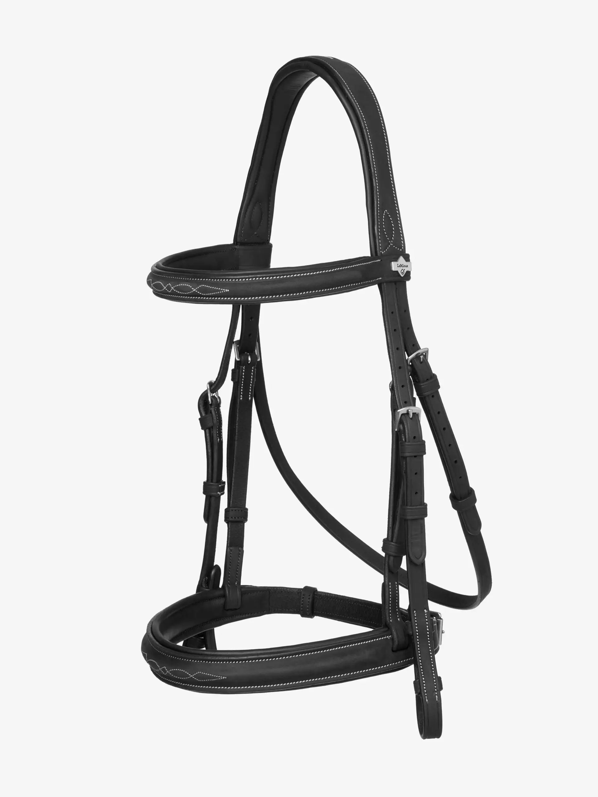 LeMieux Stitched Hunter Bridle with Laced Reins Black/Silver