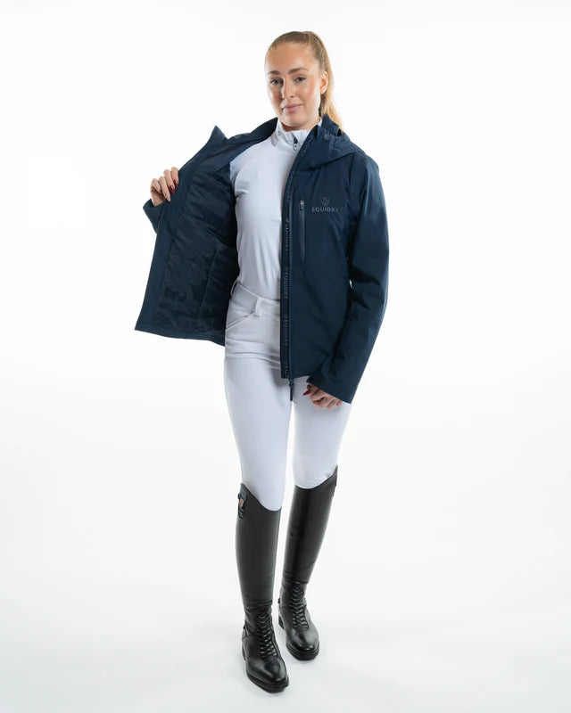 EQUIDRY Iris Waterproof Riding Jacket Women's Navy: Equestrian Apparel, Windproof, Comfortable
