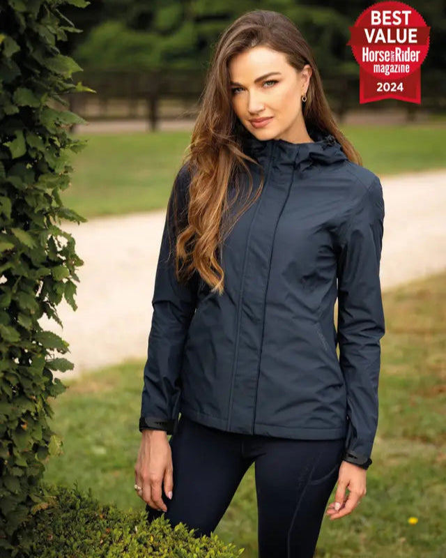 LeMieux Isla Navy Waterproof Jacket: Short, Breathable Riding Coat - Equiflair