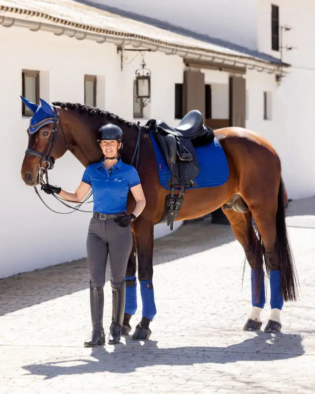 LeMieux Suede Dressage Square Benetton Blue