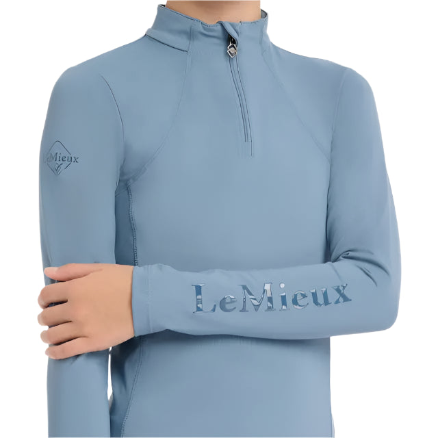 LeMieux Young Rider Ice Blue Base Layer | Equestrian Riding Shirt with UV Protection