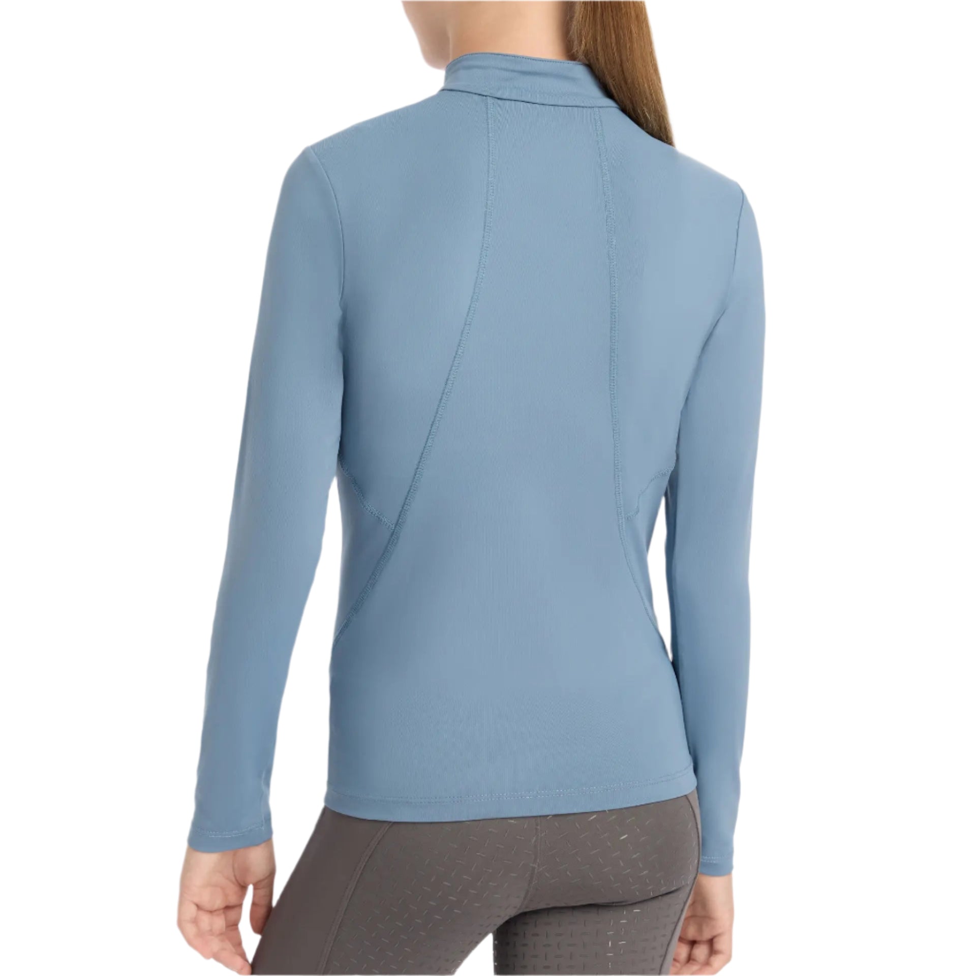LeMieux Young Rider Ice Blue Base Layer - Quarter Zip Riding Apparel for Youth