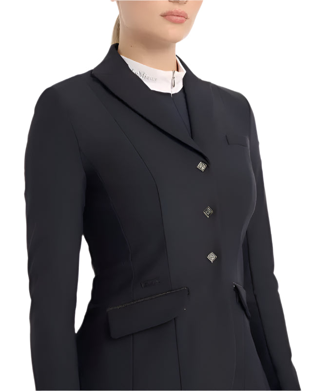 LeMieux Dynamique Navy Show Jacket: Equestrian Competition Apparel, Beaded Trim Detail
