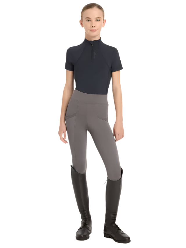 Girl in LeMieux Riding Top & Breeches with Tall Equestrian Boots - Youth Riding Apparel