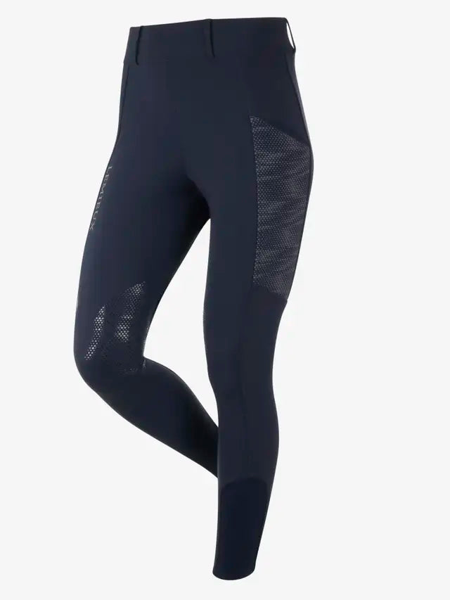 LEMIEUX Eleanor Navy Riding Breeches: Pull-On Equestrian Pants with Reflective Detail & Silicone Knee Grip