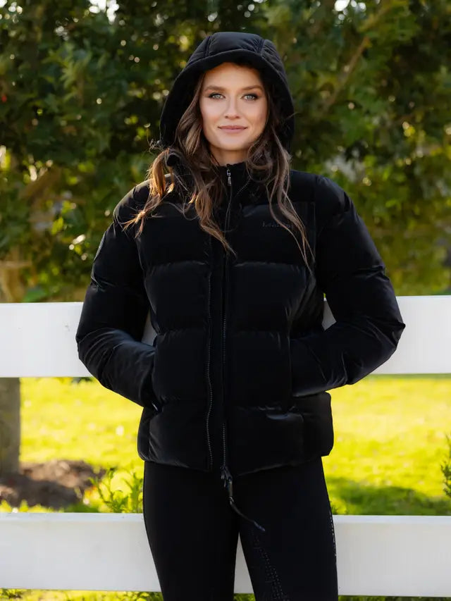 Lemieux Lena Black Hooded Puffer Jacket - Equestrian Riding Coat by Equiflair