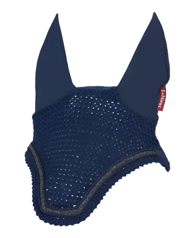 Lemieux Crystal Fly Hood - Navy Blue Horse Fly Mask with Sparkle Detail - Equiflair