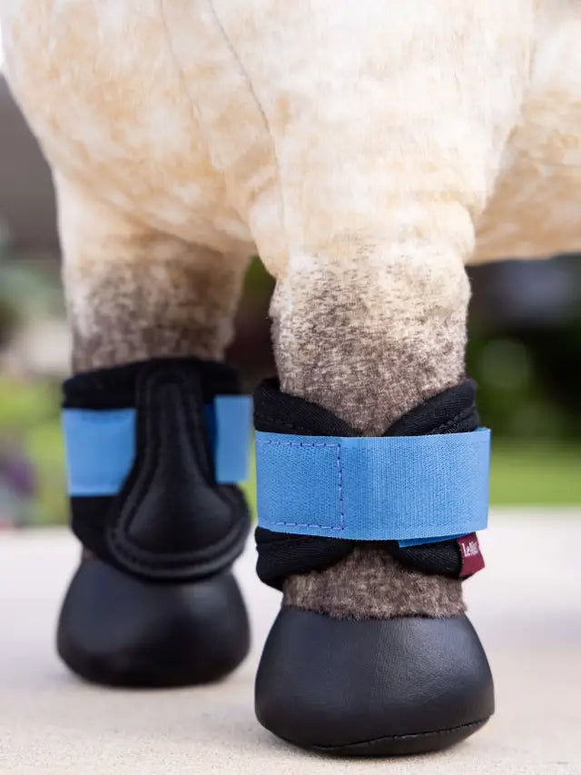 LeMieux Toy Pony Grafter Boots Pacific: Miniature horse boots for toy ponies, available at Equiflair. mixy-matchy colours.