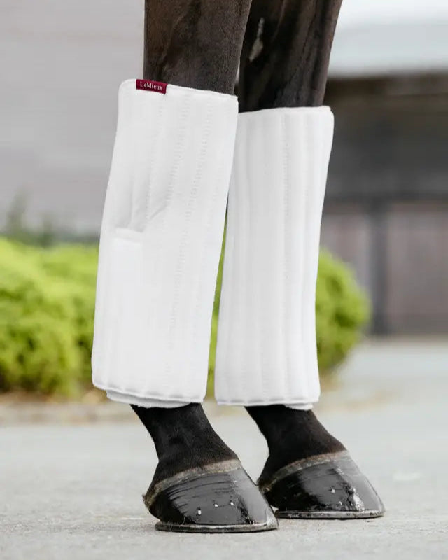 LeMieux White Memory Foam Horse Leg Wraps - Equestrian Bandage Pads for Leg Protection