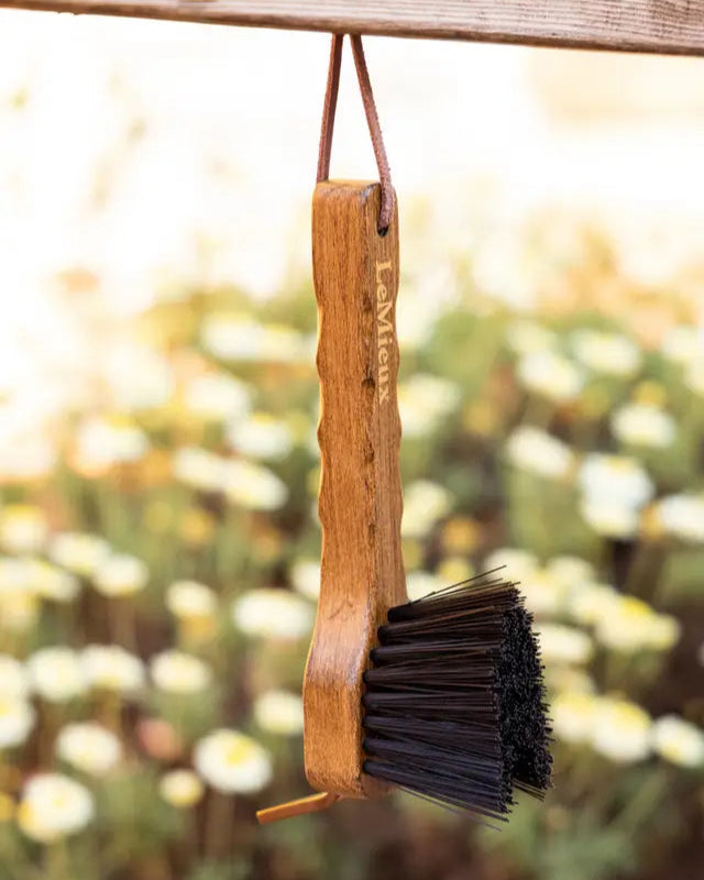 LeMieux Artisan Hoof Pick - Brown Wooden Handle, Leather Loop - Equestrian Horse Grooming Tool