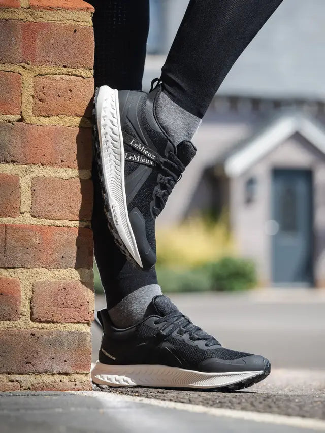 LEMIEUX Black Waterproof Equestrian Trainer - High-Performance Riding Shoes