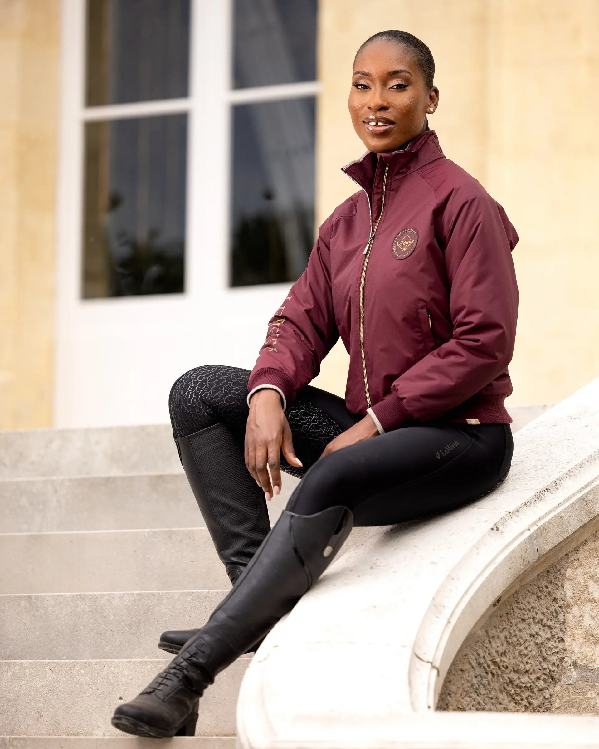 LEMIEUX ELITE CREW JACKET BURGUNDY at Equiflair. Equestrian Fashion Waterproof Wind Resistant Jacket