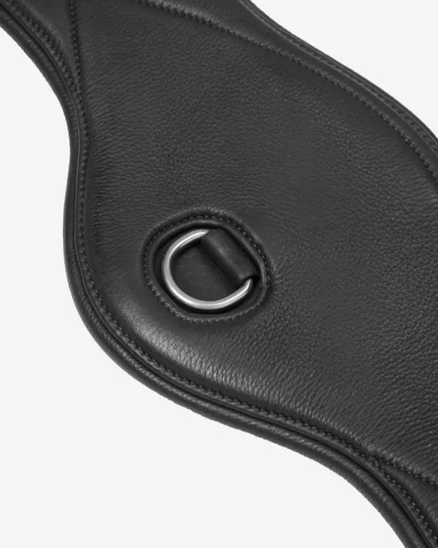 LeMieux Arika Black Dressage Girth from Equiflair Saddlery - Contoured Leather Horse Girth with D-Ring