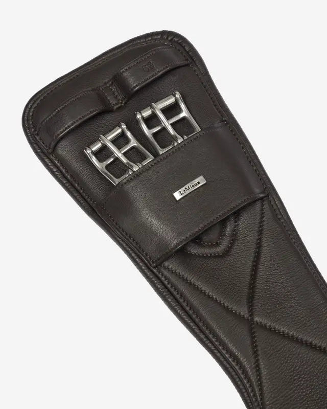 LeMieux Arika Contoured Dressage Girth Brown Leather | Equiflair