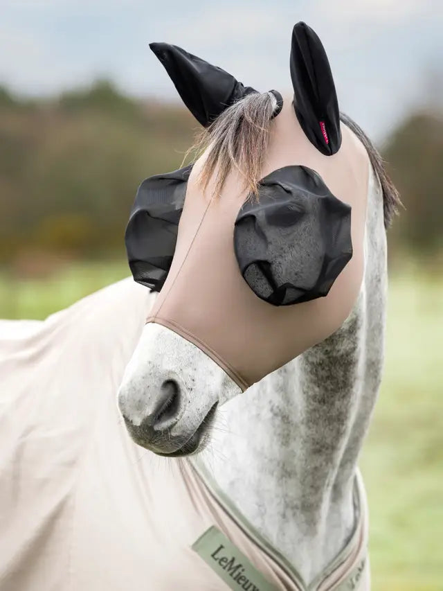 LEMIEUX Bug Relief Half Mask Walnut for Horses | Fly Mask for Equine Insect Protection
