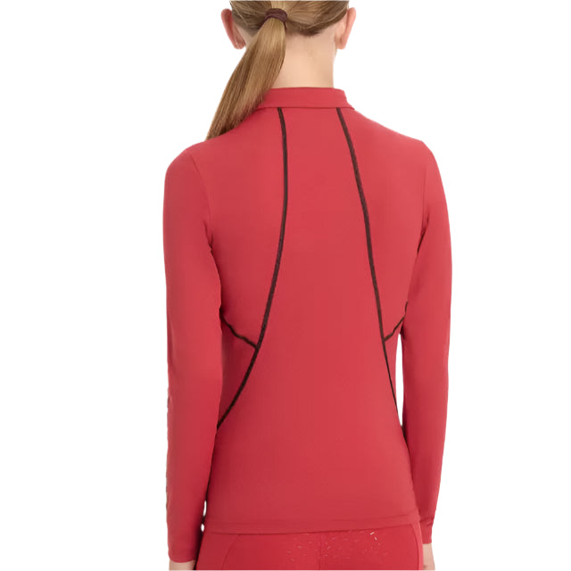 LeMieux Young Rider Base Layer Chilli - Performance Riding Shirt, UV Protection, Equestrian Apparel