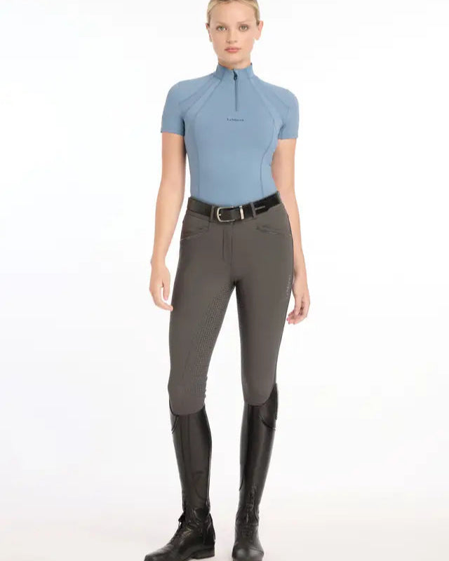 Lemieux Mia Mesh Ice Blue Short Sleeve Base Layer - Equestrian Riding Shirt Performance Top