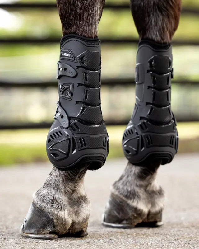 LEMIEUX Motion Cool Tendon Horse Boots - Black Equestrian Protective Gear