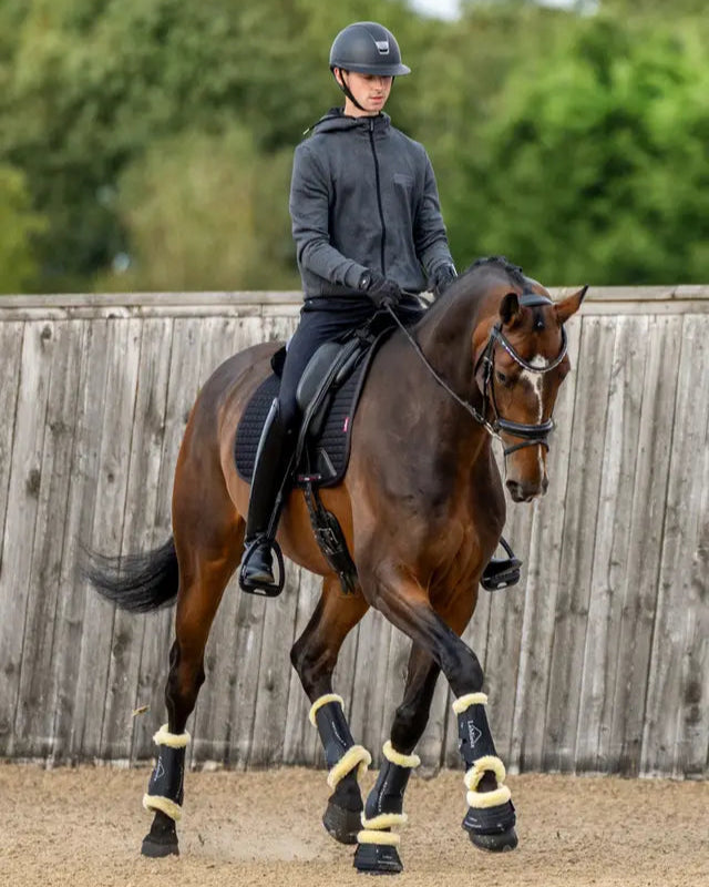 LeMieux Motionflex Dressage Boot with Fleece Edge Black/Natural