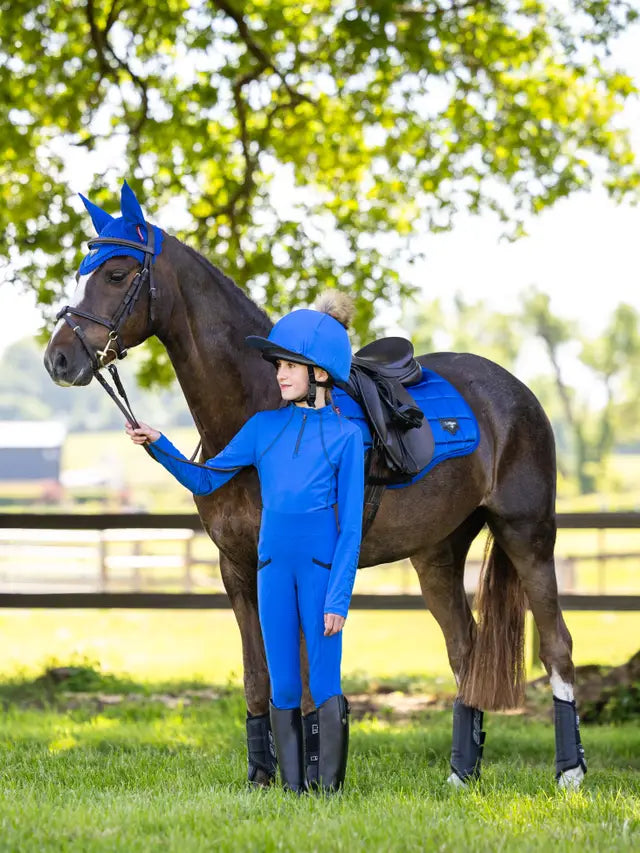 Lemieux Young Rider Benetton Blue Breeches: Equine Fashion for Kids Horseback Riding