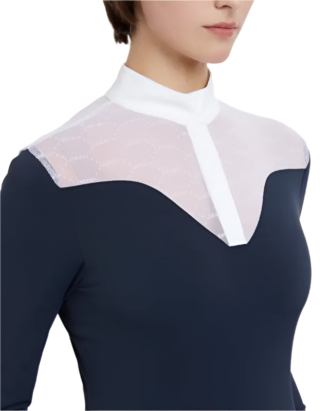 LEMIEUX Emily Long Sleeve Show Shirt Navy - Equestrian Competition Apparel at Equiflair
