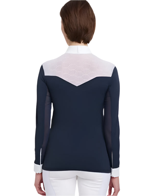 LE MIEUX EMILY Long Sleeve NAVY Show Shirt for Equestrian Competition | Breathable and Stylish
