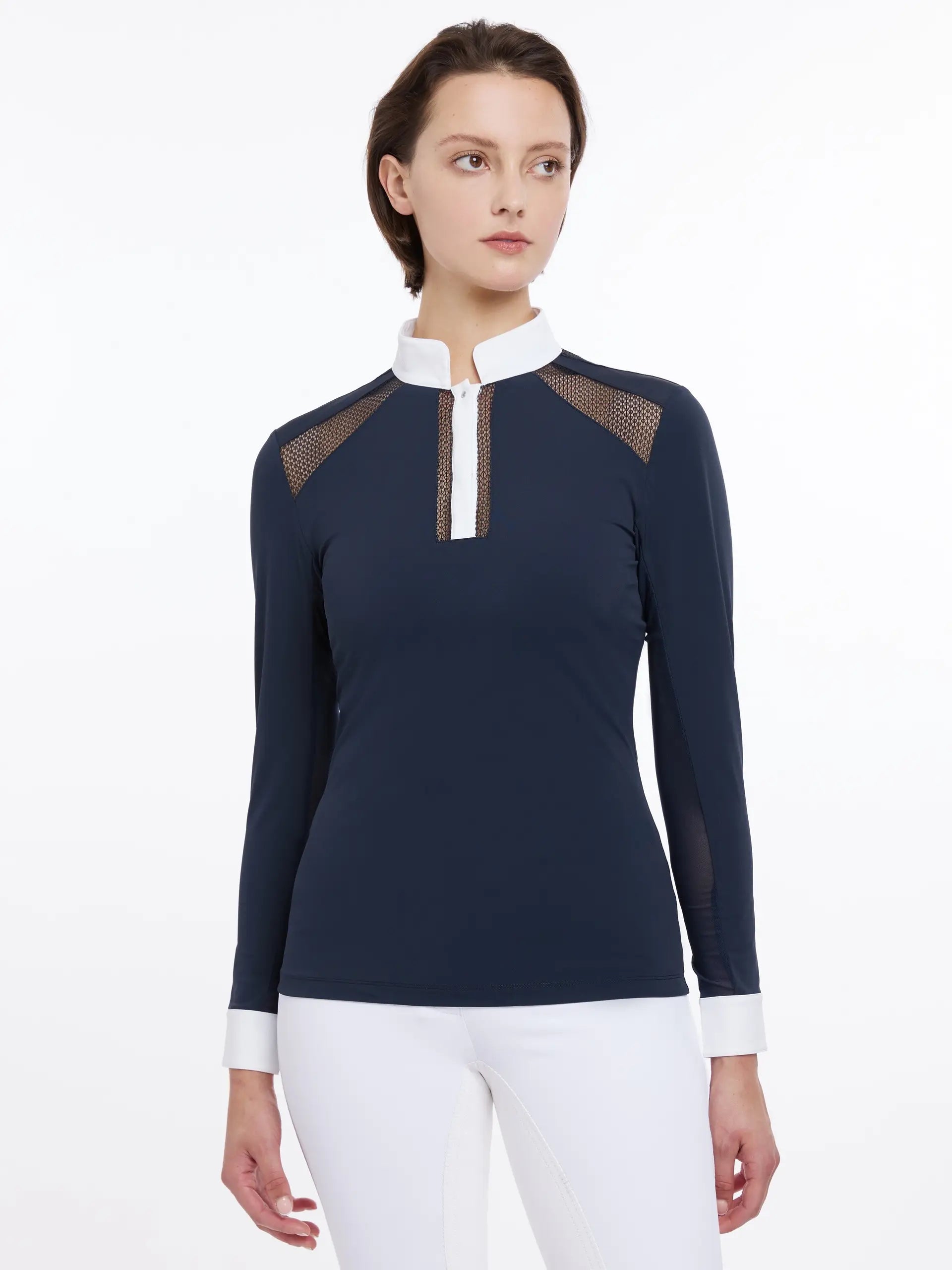 LeMieux Camille Long Sleeve Show Shirt Navy