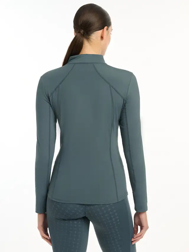 LEMIEUX BASE LAYER PETROL - UV50+, Quarter Zip, Sweat-Wicking, Anti-Microbial, 360° Stretch Base Layer, LeMieux