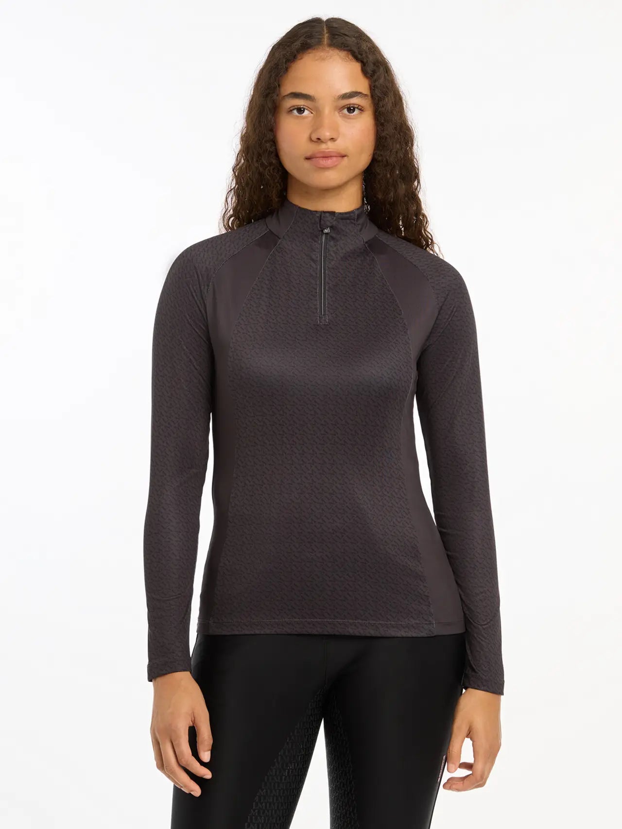 LEMIEUX Faith Base Layer CINDER, Long Sleeve Quarter Zip Shirt by Equiflair