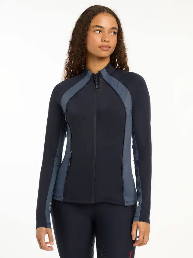 LeMieux Carly Zip Through Navy Riding Jacket - Women's Activewear Performance Mid-Layer