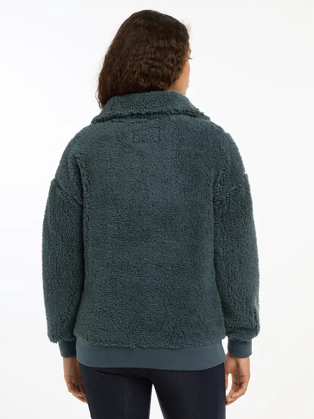 Lemieux Tara Teddy Fleece Petrol - Women's Soft Pullover for Riding & Casual Wear