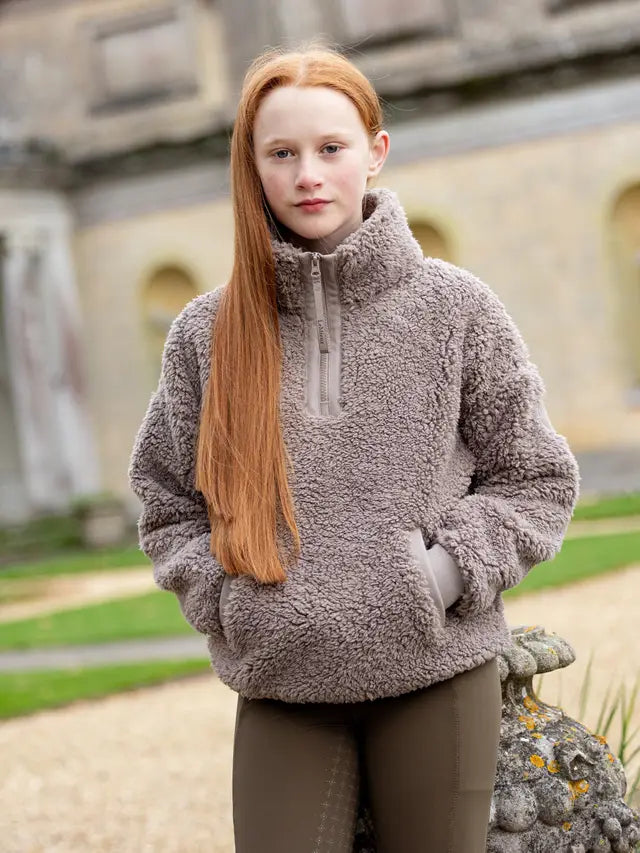 LEMIEUX Young Rider Tia Teddy Fleece Ash - Equiflair: Cozy Warmth for Kids