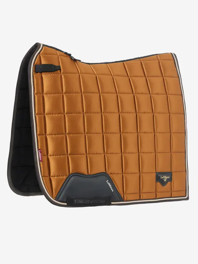 LeMieux Loire Classic Dressage Square Ginger Saddle Pad - Stylish equestrian equipment with breathable bamboo lining.