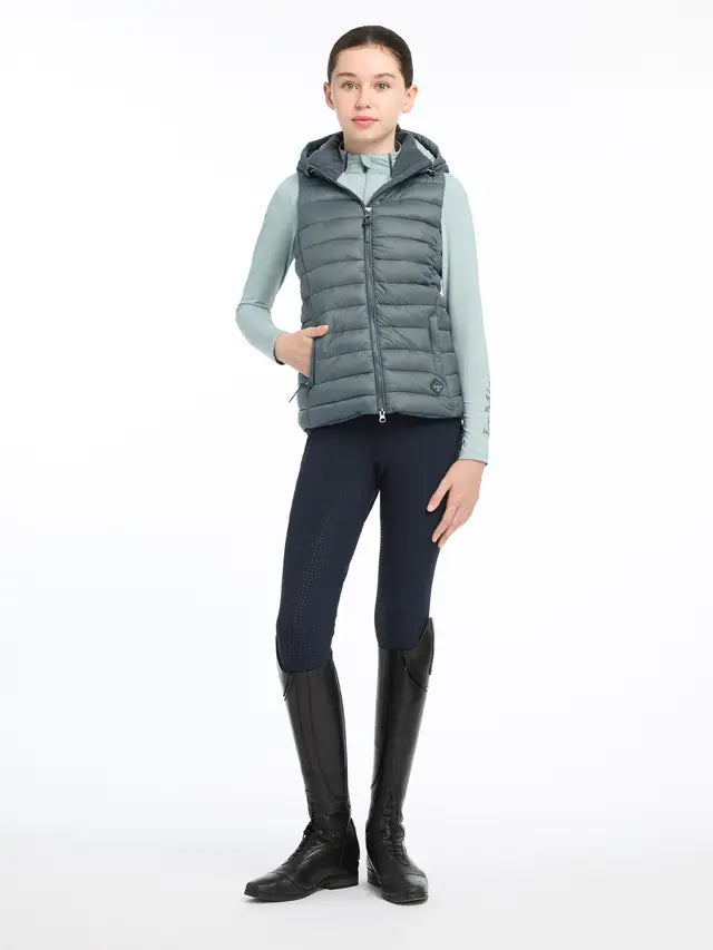 LeMieux Young Rider Milly Puffer Gilet Petrol: Lightweight Equestrian Vest