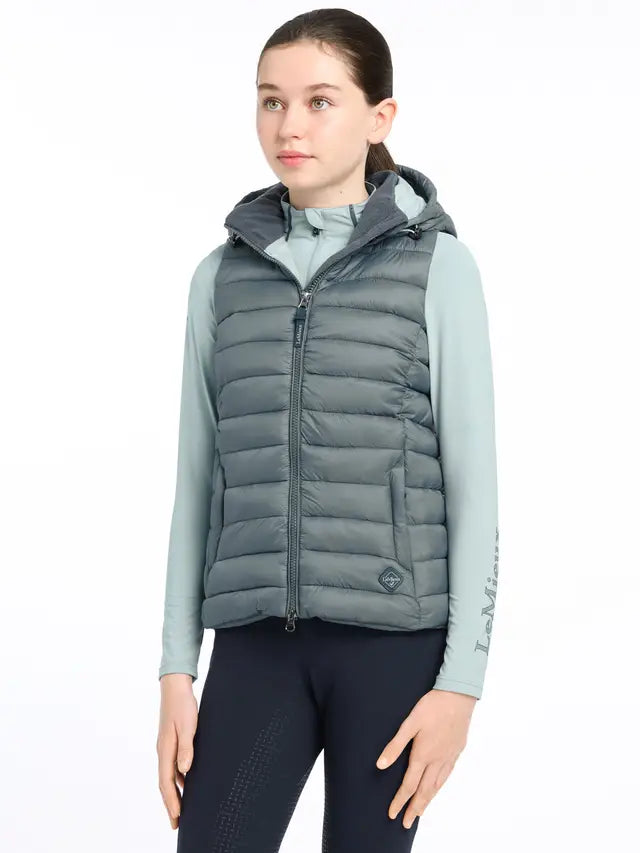 LEMIEUX Young Rider Milly Puffer Gilet - Petrol Blue Equestrian Vest for Kids | Lightweight & Water-Resistant Riding Apparel