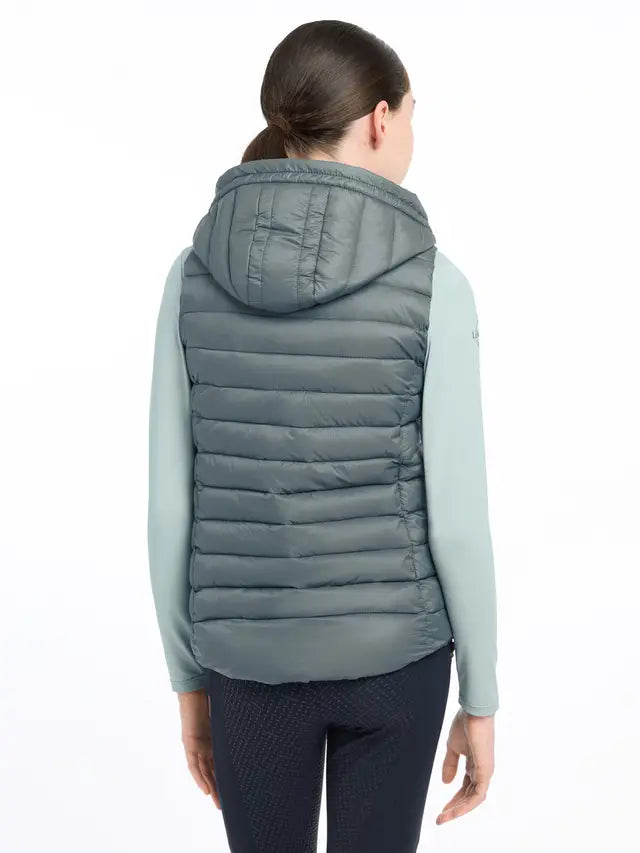 LEMIEUX Young Rider Milly Puffer Gilet Petrol - Stylish & Water-Resistant Vest with Hood